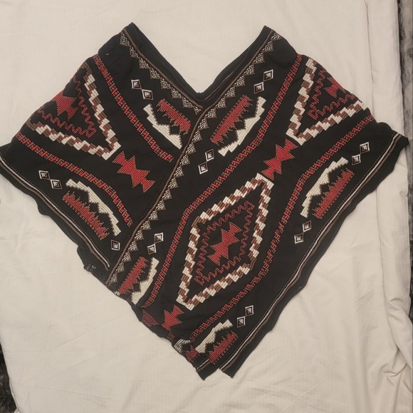 Johnny Was navy southwestern embroidered poncho S $285 - Picture 12 of 16